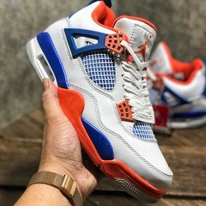Nike Air Jordan 4 white orange blue